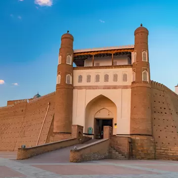 Ancient beautiful fortress Ark in Bukhara, Uzbekistan