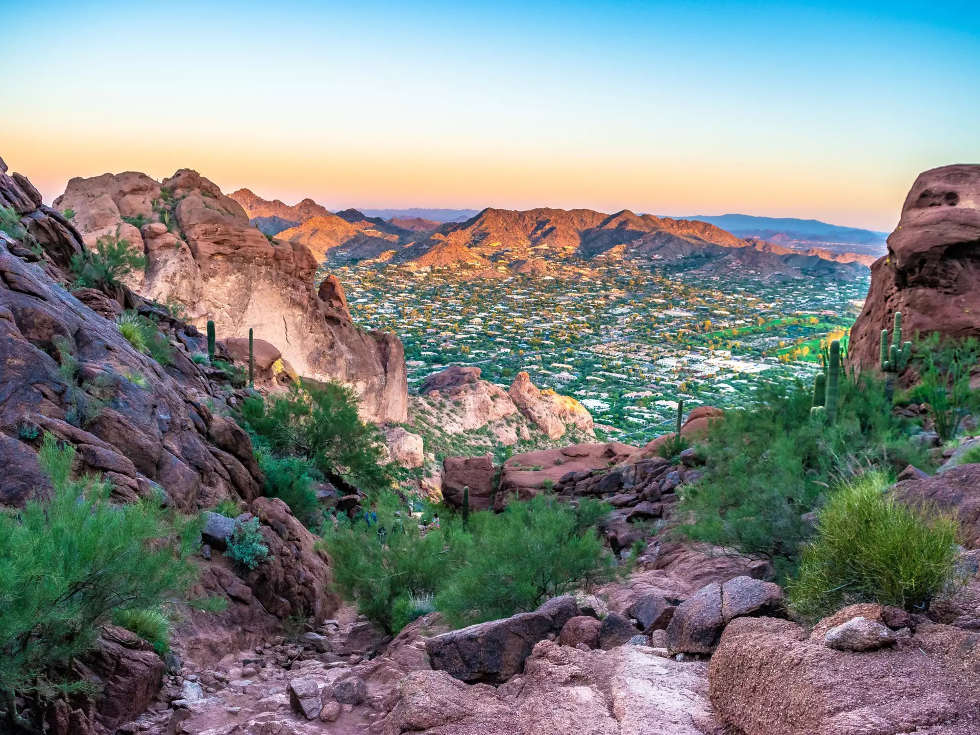 Colorful sunrise on Camelback Mountain in Phoenix, Arizona. ©Jeremy Janus/Getty Images