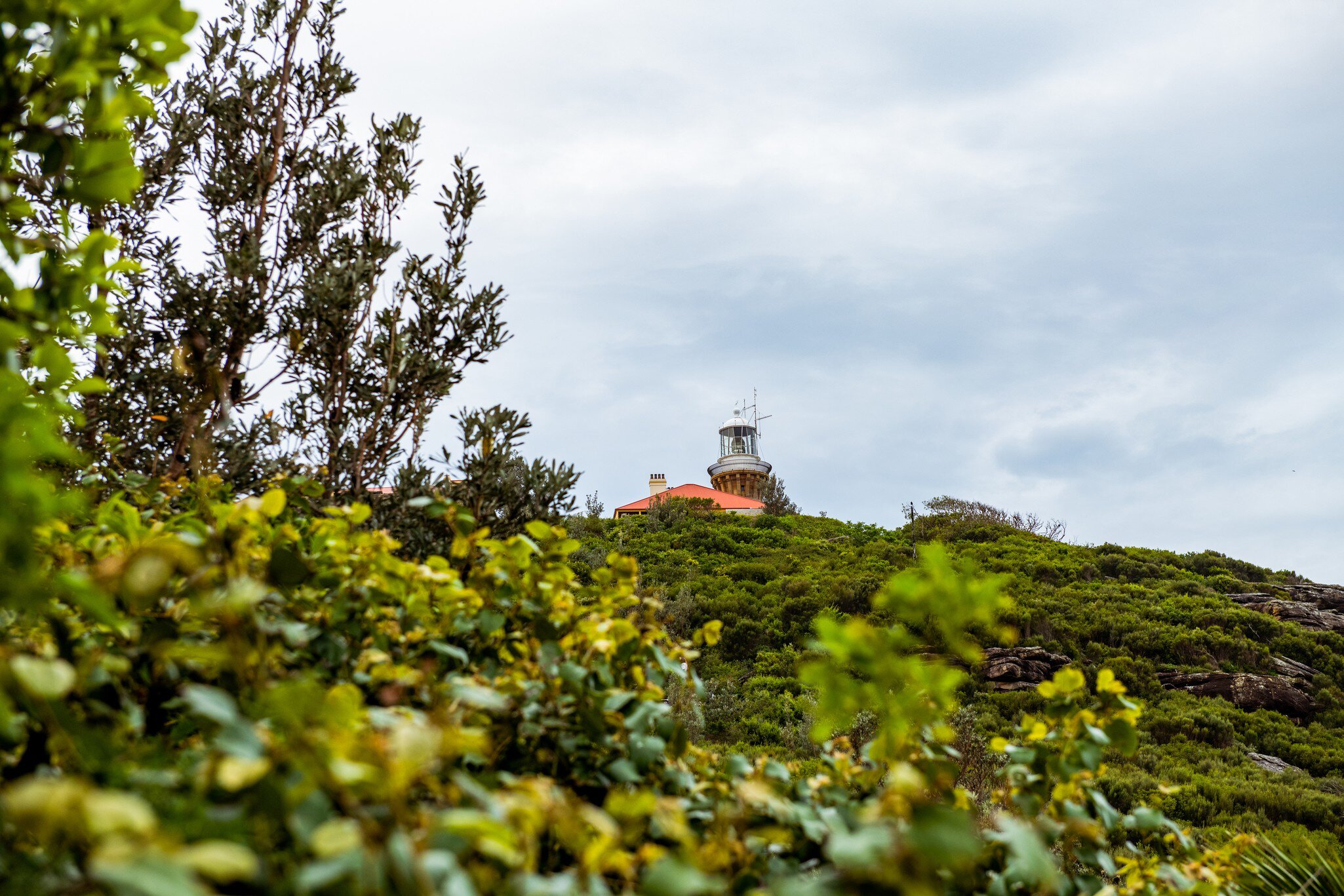 Looking up towards the Barrenjoey Lighthouse in Sydney, Australia.