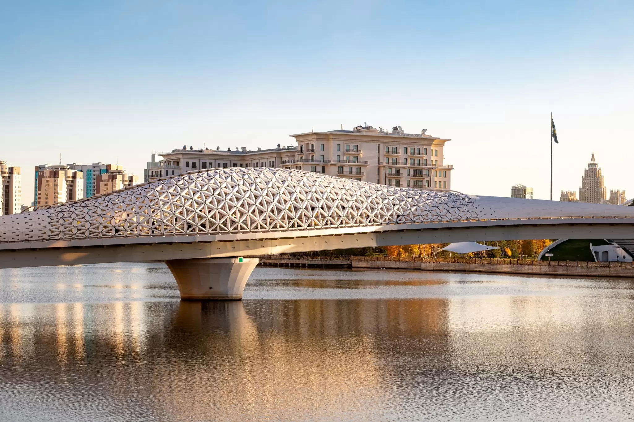 The Atyrau Bridge over the Ishim River. YuTphotograph/Shutterstock