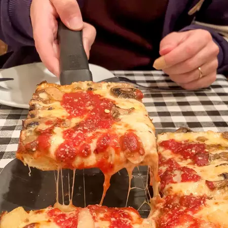 Detroit style pizza at Buddy's