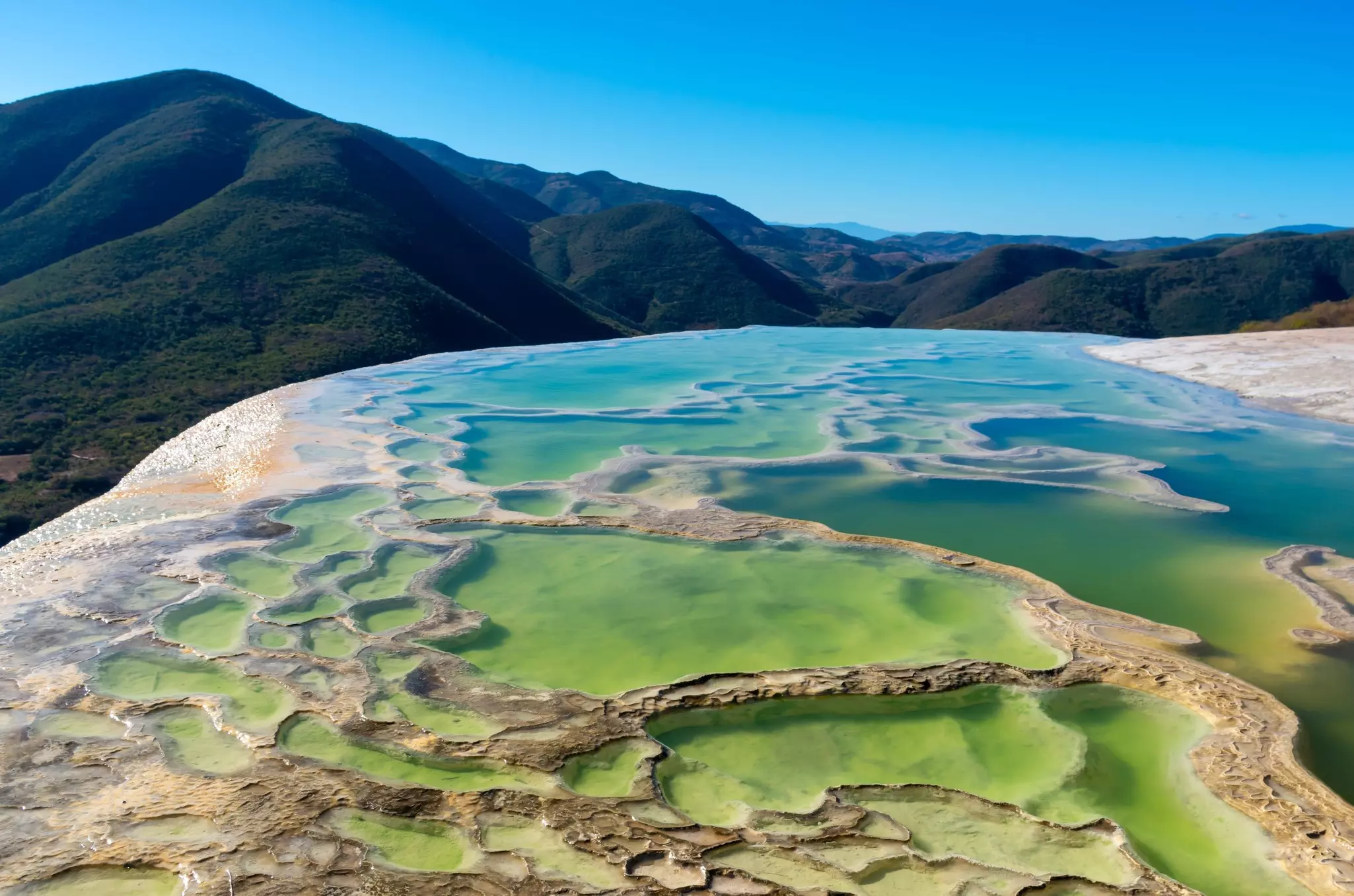Hierve el Agua, thermal spring in the Central Valleys of Oaxaca, Mexico