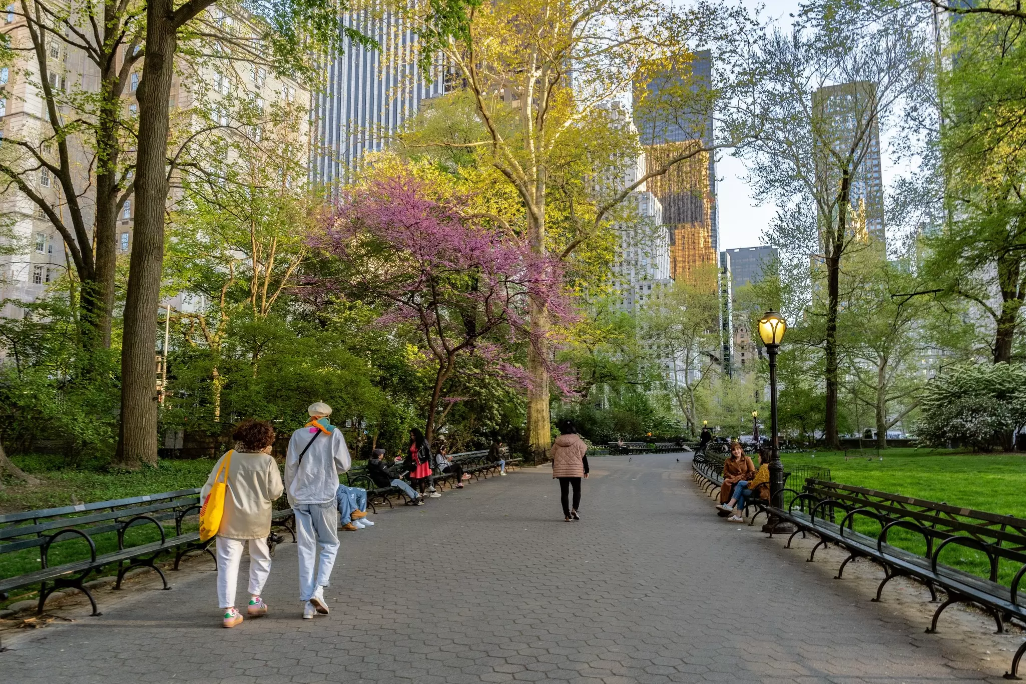 People walking in Central Park, New York City, USA.