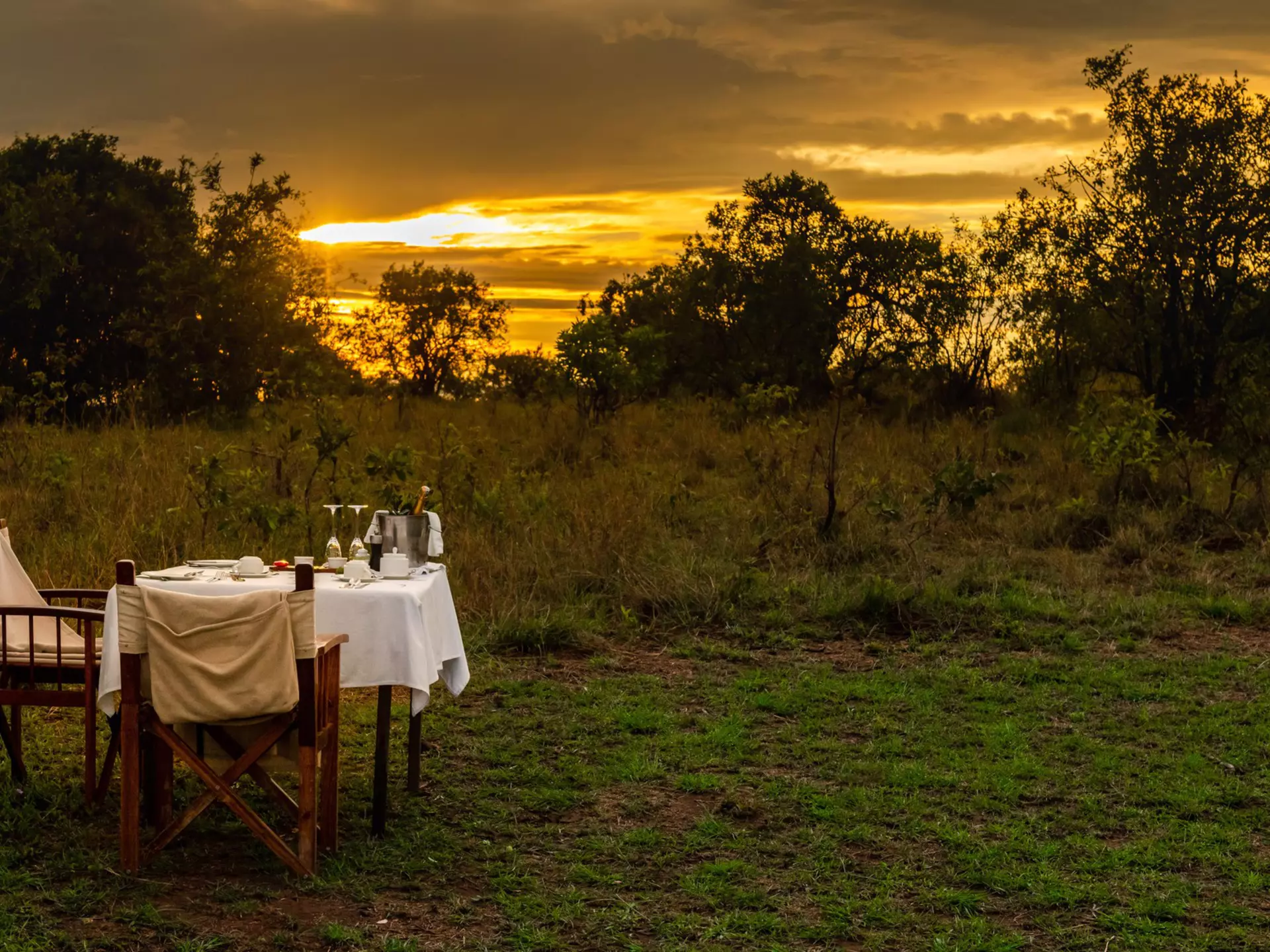 Sunrise breakfast in Serengeti National Park, Tanzania. Ricco Fernando/Shutterstock