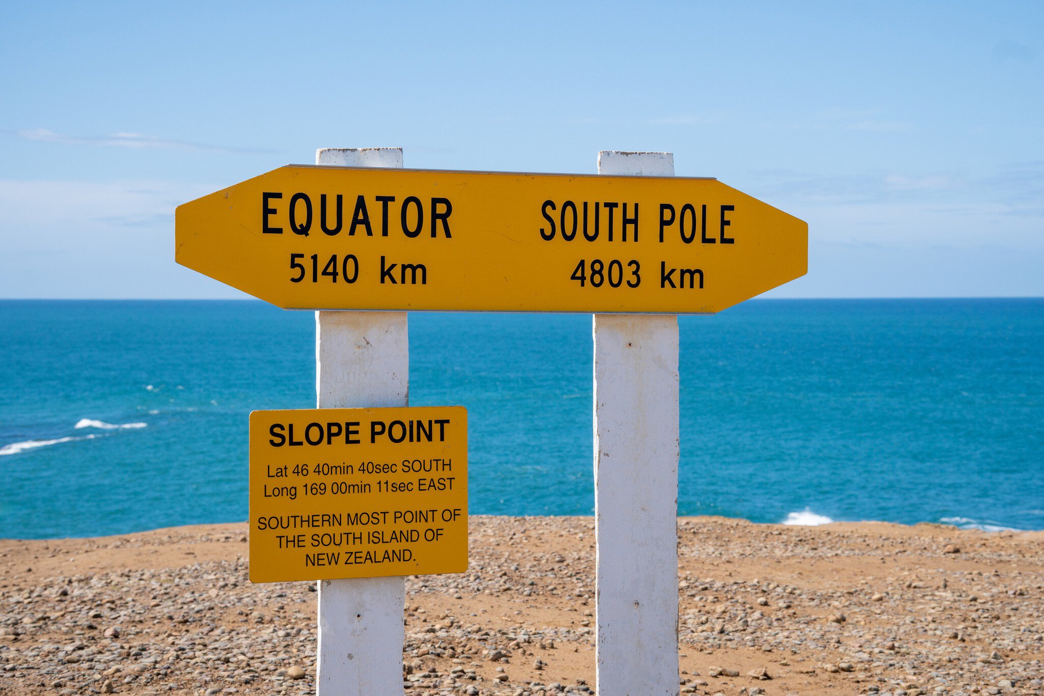 Slope Point, the windswept southernmost tip of New Zealand's South Island