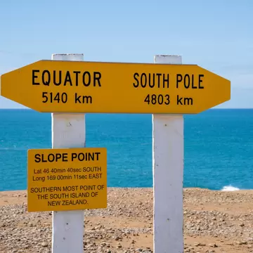 Slope Point, the windswept southernmost tip of New Zealand's South Island