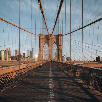 Brooklyn Bridge in Brooklyn, a borough of New York City. ItzaVU/Shutterstock