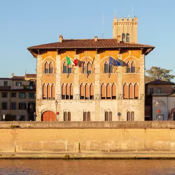 Palazzo Medici and the National Museum of San Matteo along the River Arno.