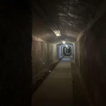 View down a tunnel in the Refugios de la Guerra Civil, underground shelters in Almería, Spain.