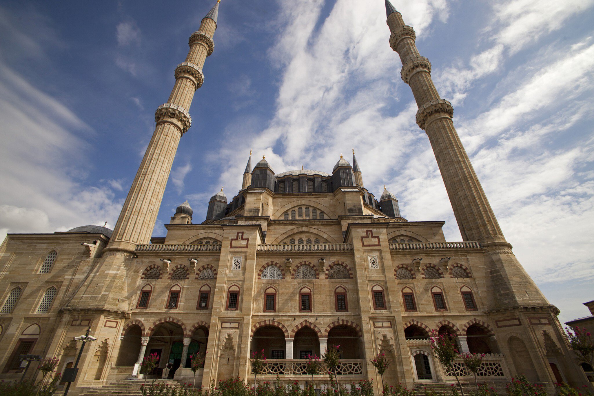 View of Selimiye mosque in Edirne, Turkey. Unesco heritage site. Famous works of Ottoman architecture. Selimiye Mosque, designed by Mimar Sinan in 1575.