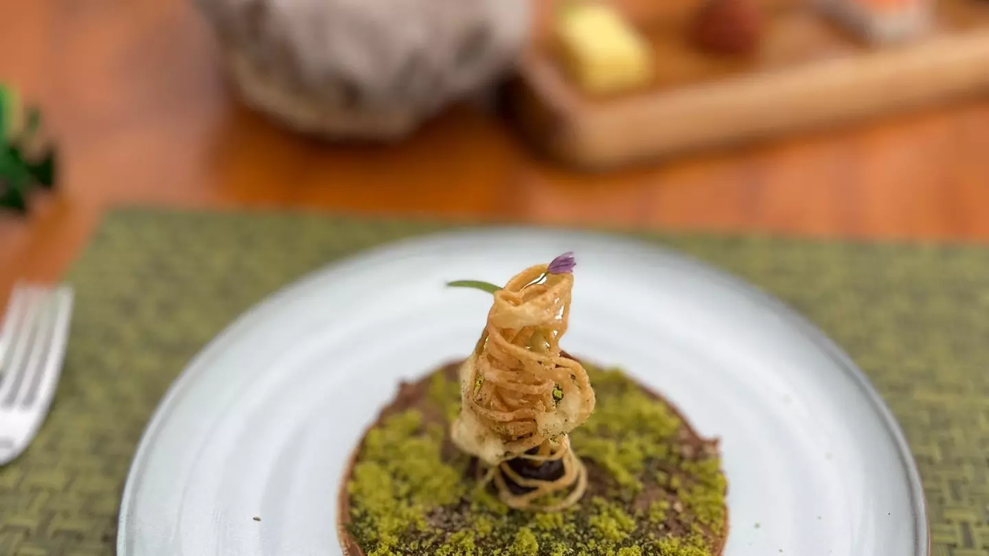 A plate of food at the famous San Lucas Treetop Dining Experience, Costa Rica.