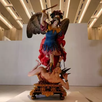 Sculpture of the Archangel Michael defeating a demon by artist Luisa Roldán on display in the Royal Collections Gallery  © Patrimonio Nacional