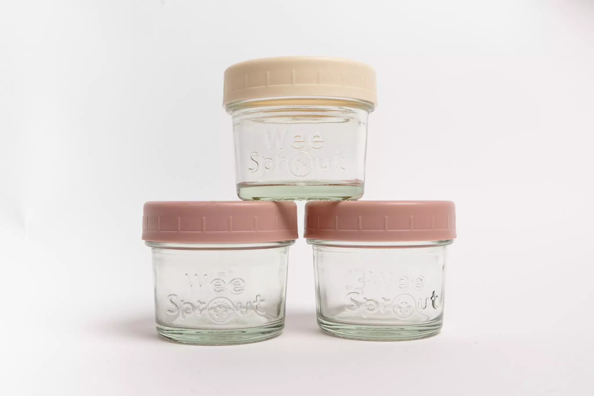 Group of three food storage containers.