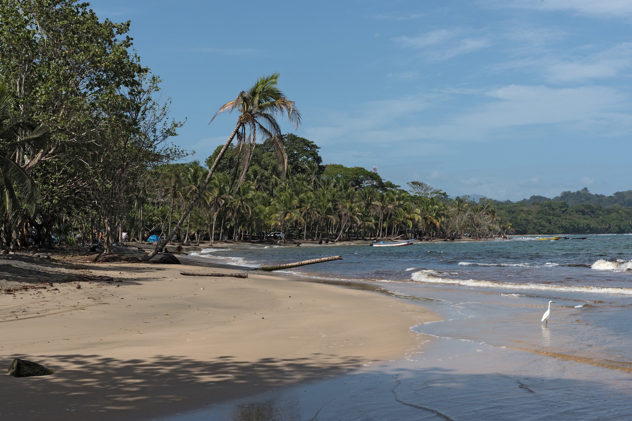 Coast with rock at Punta Manzanillo in Gandoca Manzanillo National Wildlife Refuge, Costa Rica.