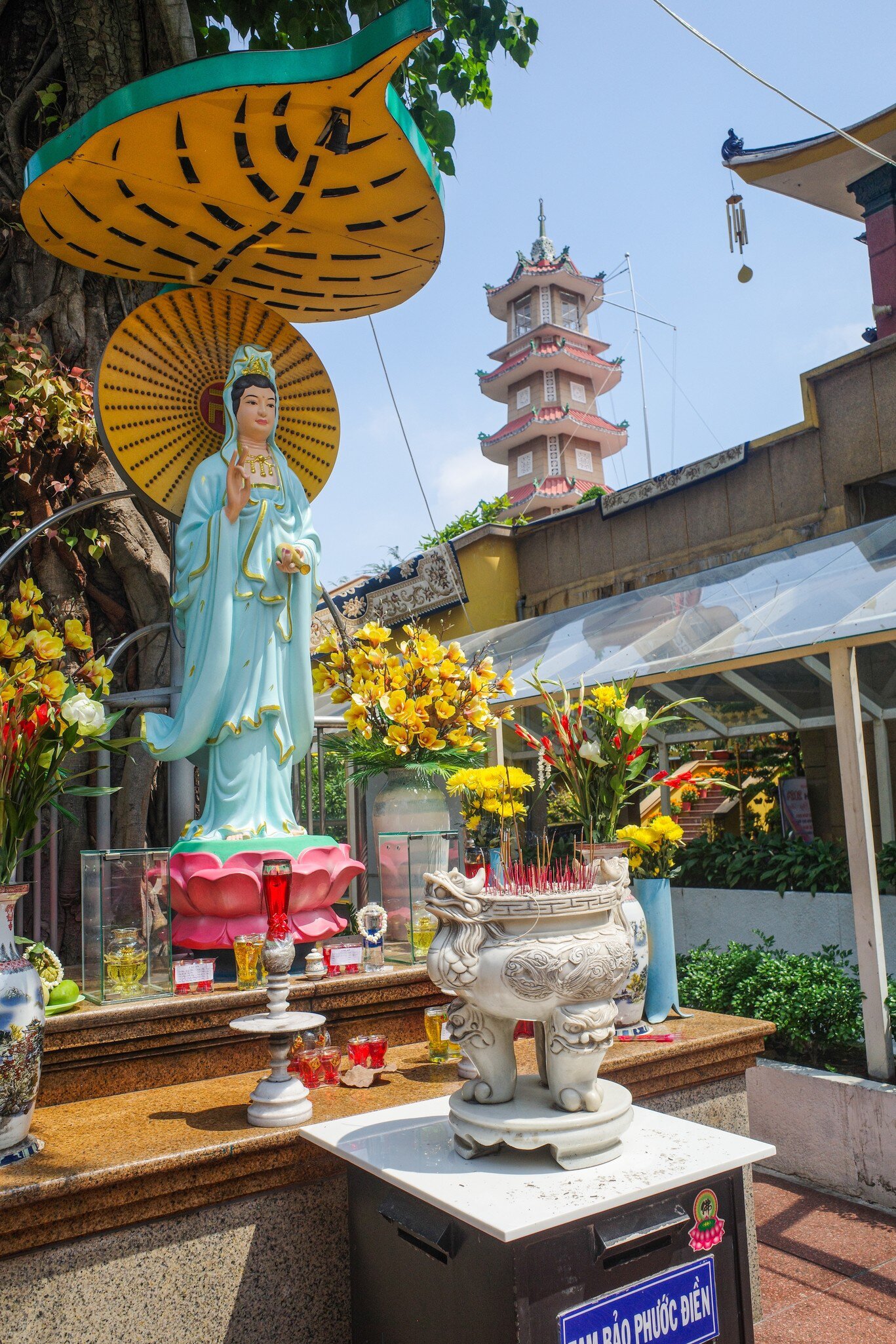 View of the Xa Loi Pagoda Buddhist Temple in Ho Chi Minh City, Vietnam.