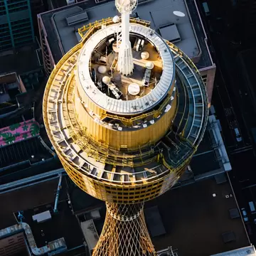 Aerial view of AMP Tower in Sydney, Australia.
