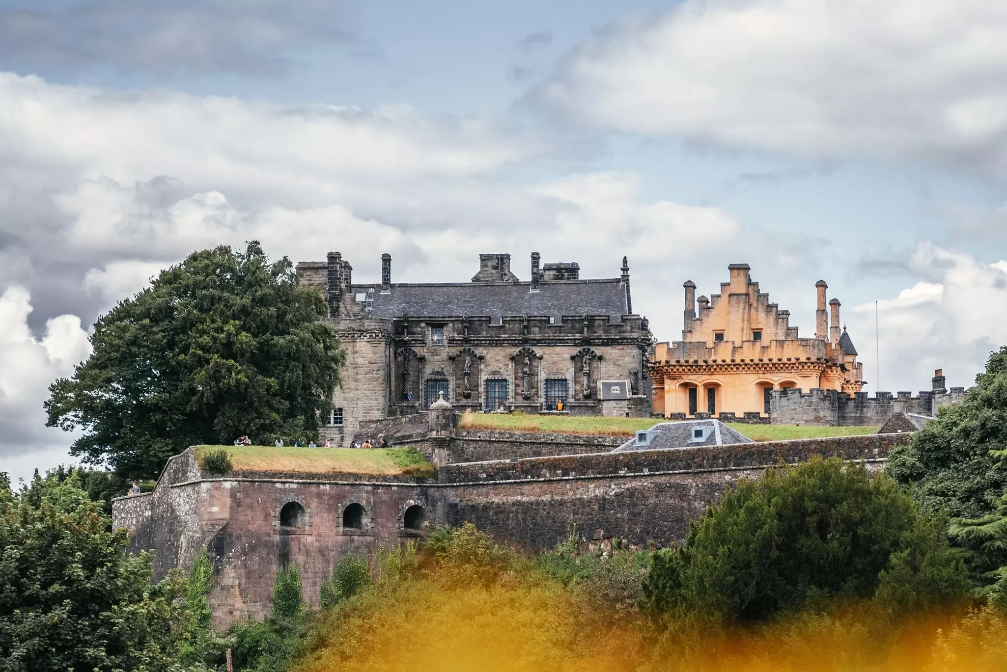 View to the historic Stirling Castle In Scotland On Cloudy Day