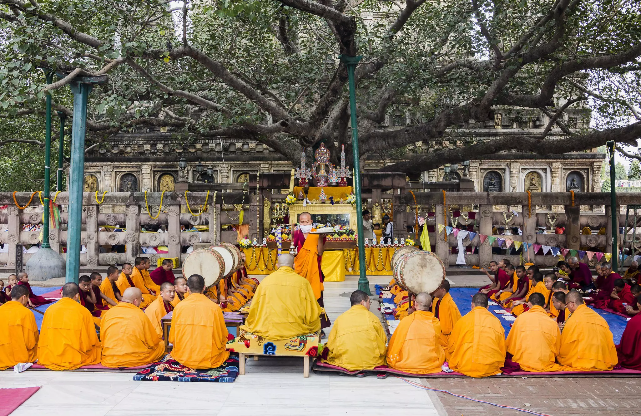 Bodhgaya marks the site of the Bodhi tree under which the Buddha attained enlightenment. anandoart/Shutterstock
