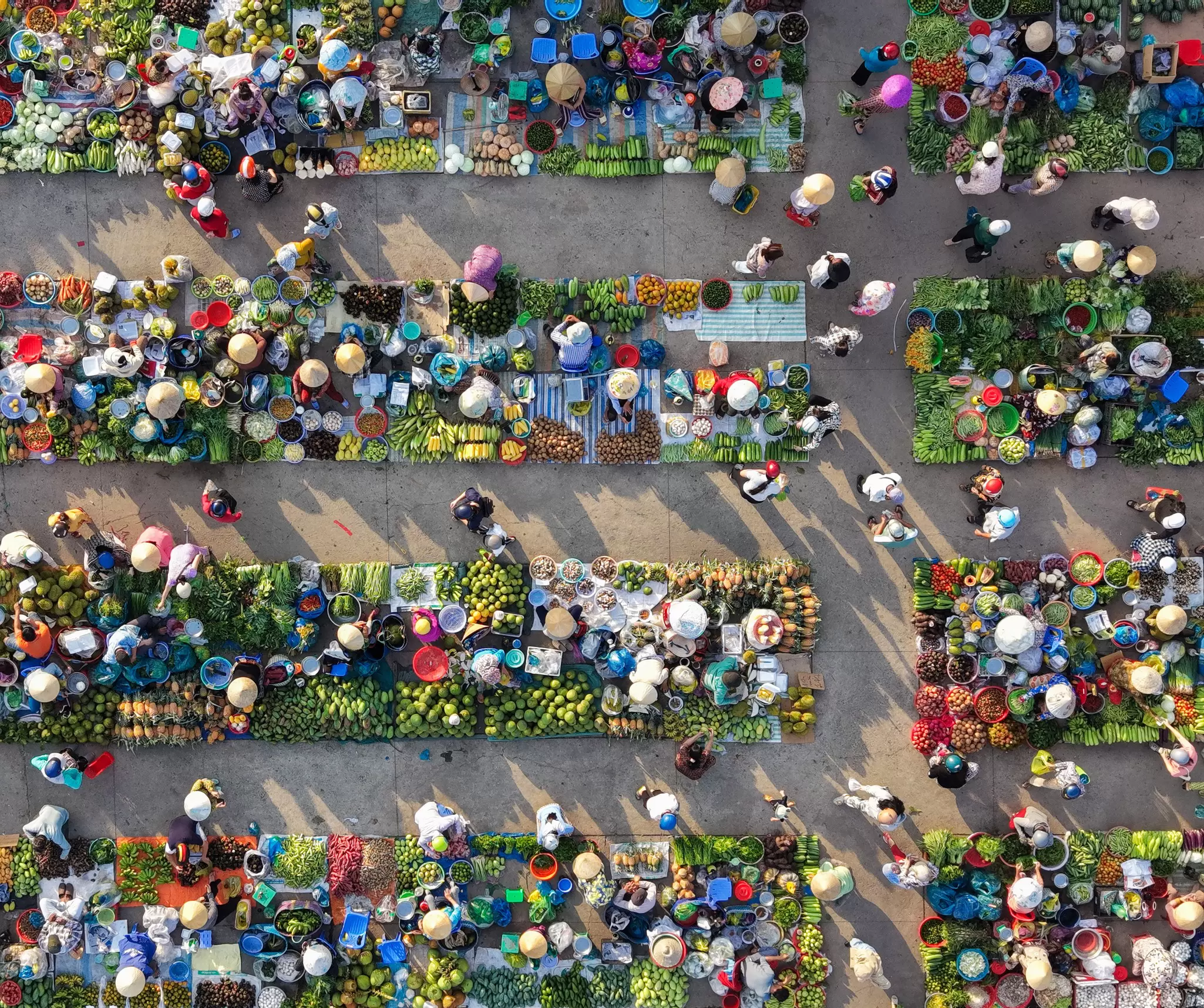 aerial view of Chom Hom market