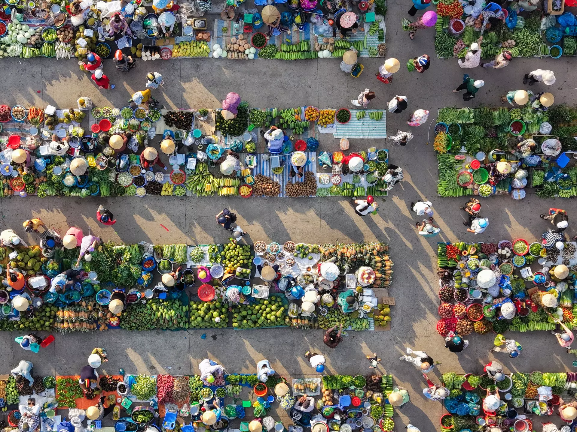 aerial view of Chom Hom market