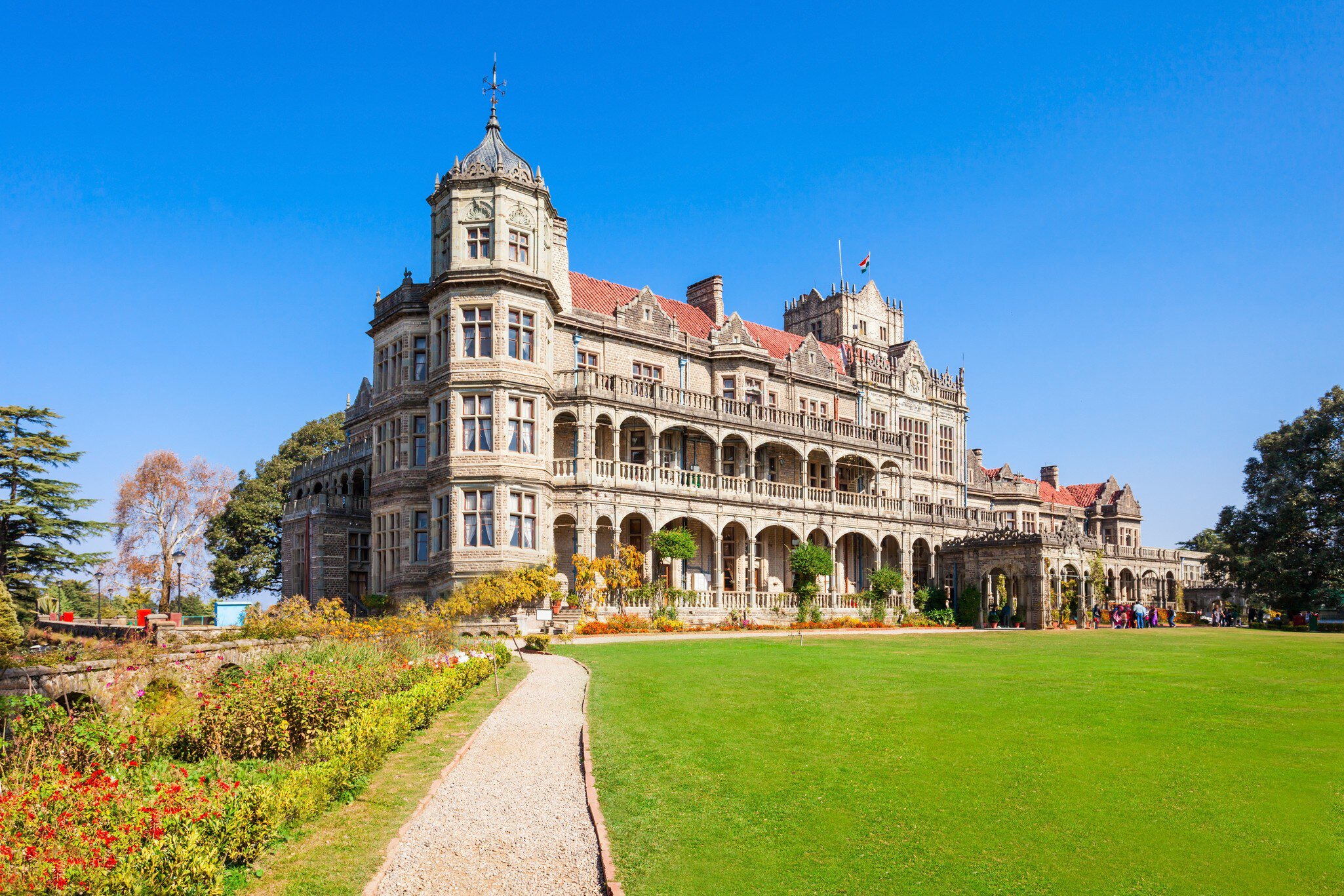 Exterior of Viceregal Lodge or Indian Institute of Advanced Study, a research institute in Shimla, India.