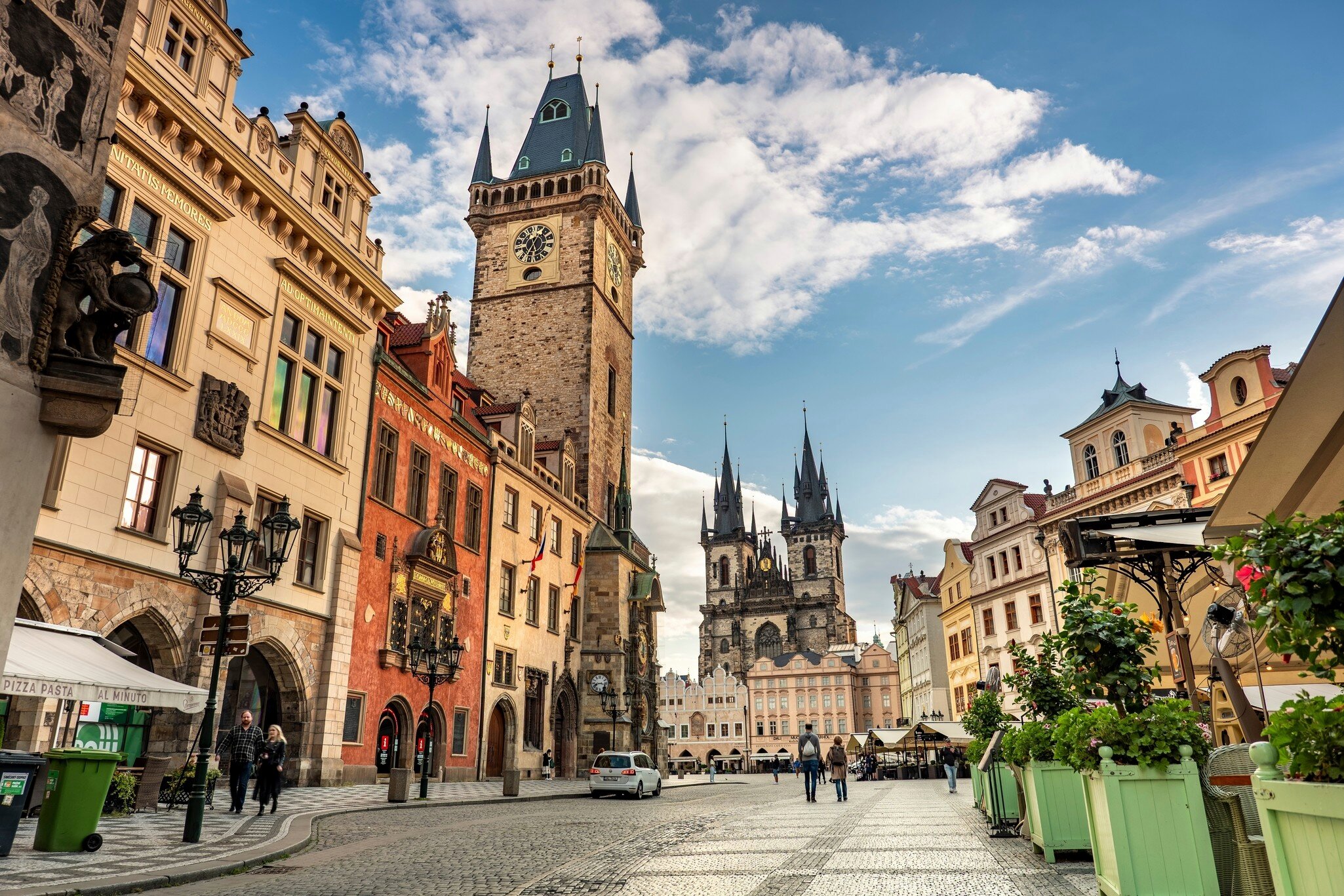 Medieval astronomical clock in Old Town Square in Prague, Czechia, Czech Republic.