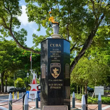 The Bay of Pigs Monument in the Cuban Memorial Boulevard Park in Miami, Florida.
