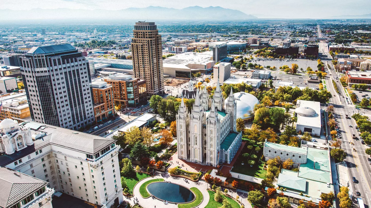 Aerial view of Salt Lake City, Utah