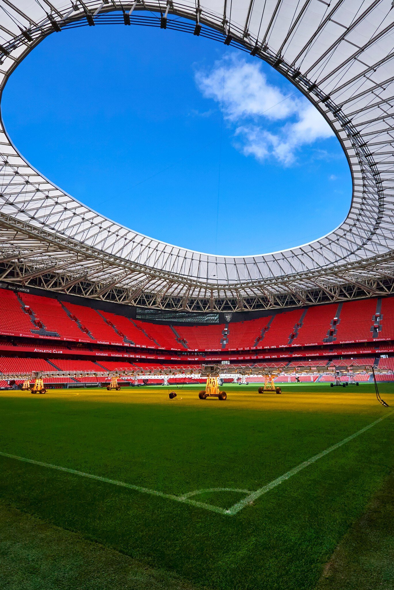 The interior of the Estadio de San Mamés – the official home ground of FC Athletic – in Bilbao, Spain.