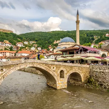 PRIZREN, KOSOVO - JULY 27,2014 - Evening view at the old stone bridge in Prizren. Prizren is a historic city located in Kosovo.; Shutterstock ID 209970184; Your name (First / Last): Josh Vogel; Project no. or GL code: 56530; Network activity no. or Cost Centre:  Online-Design; Product or Project: 65050/7529/Josh Vogel/LP.com Destination Galleries
Evening view at the old stone bridge in Prizren. Prizren is a historic city located in Kosovo.
bistrica, bridge, building, europe, hiking, history, kosovo, mosque, pasha, prizren, religion, river, sinan, stone, traveling