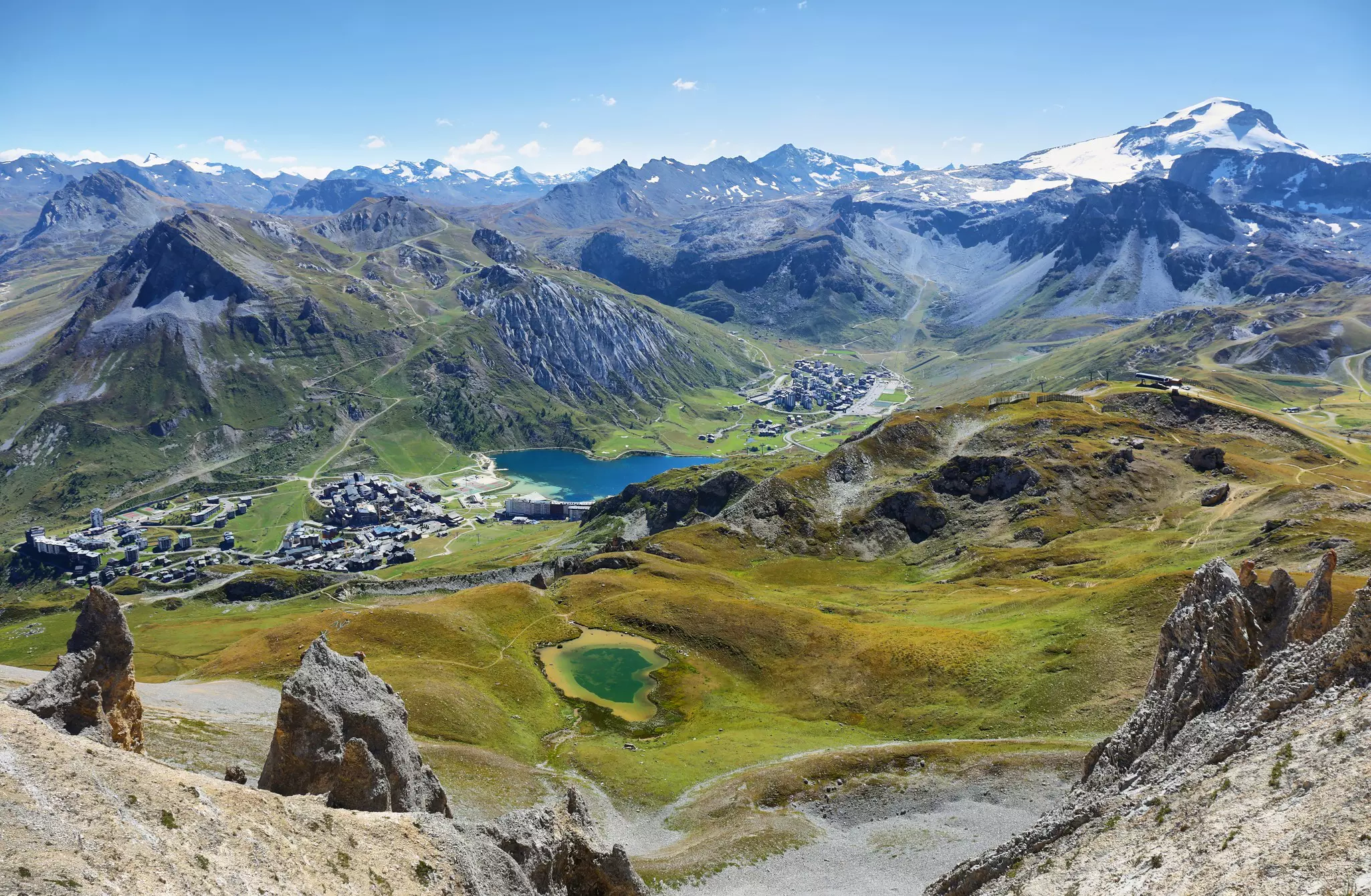 View of Lake Tignes in  Parc National de la Vanoise.