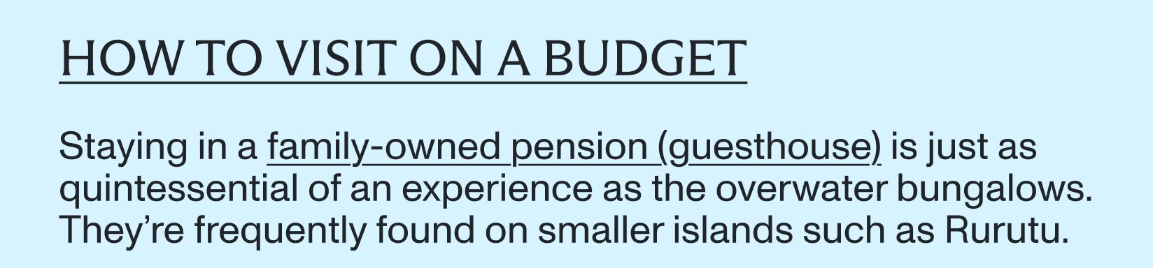 How to visit on a budget