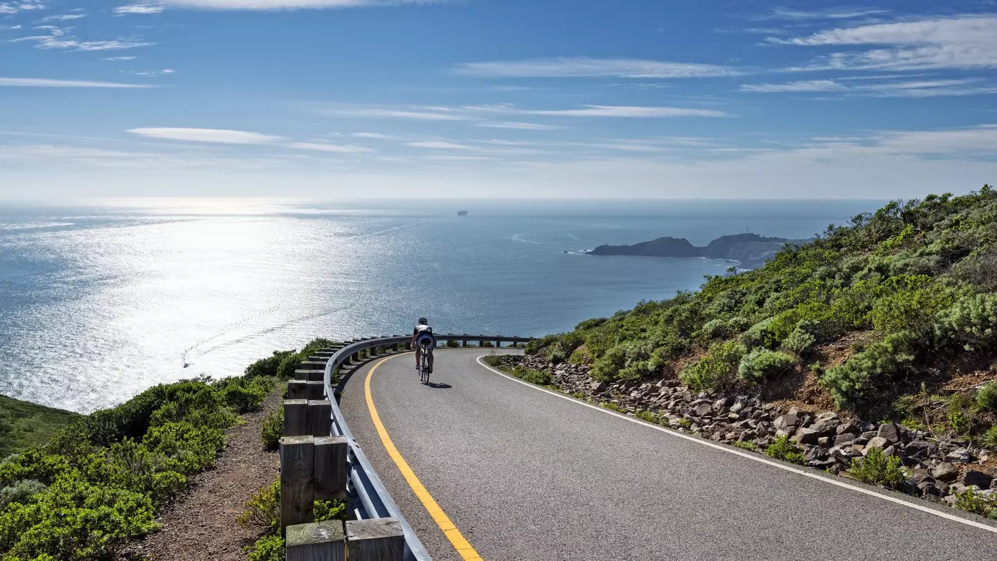 Road along the coastline in Marin Headlands