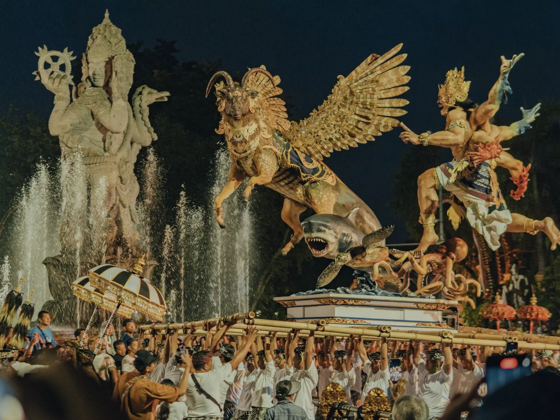 Before Bali’s “Day of Silence,” exuberant parades mark the run-up to the new year. dothey/Shutterstock