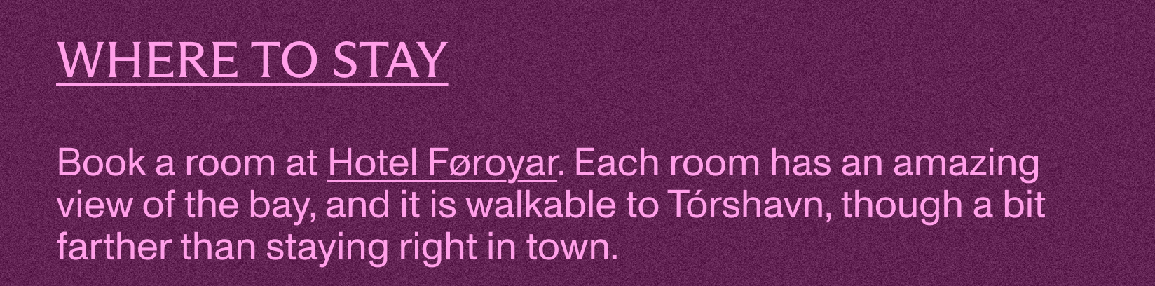 Where to stay