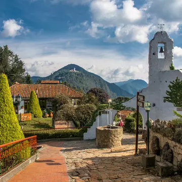 Monserrate and a 17th century church in Bogota, Colombia
Licensing ID: 3290549, Photo ID: 65225595
Bogota, Colombia, South America, Latin America, Monserrate, Outdoors, Daytime, City, Urban Scene, Mountain, Nature, Natural World, Street, Church, Place Of Worship, 17th Century, Bell Tower, Tower, Topiary, Landscape Architecture, Plants, Ornamental Garden, Clouds, Sky, Railing, Nobody, Travel, Travel Destinations