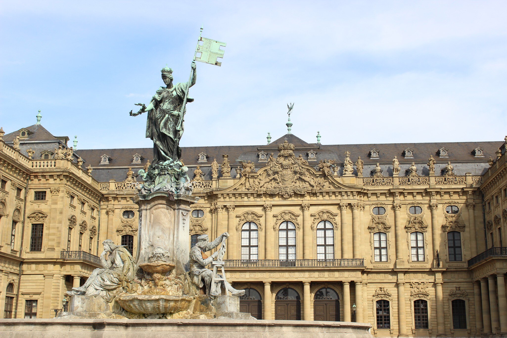 The beautiful front of the Würzburg Residenz, Germany