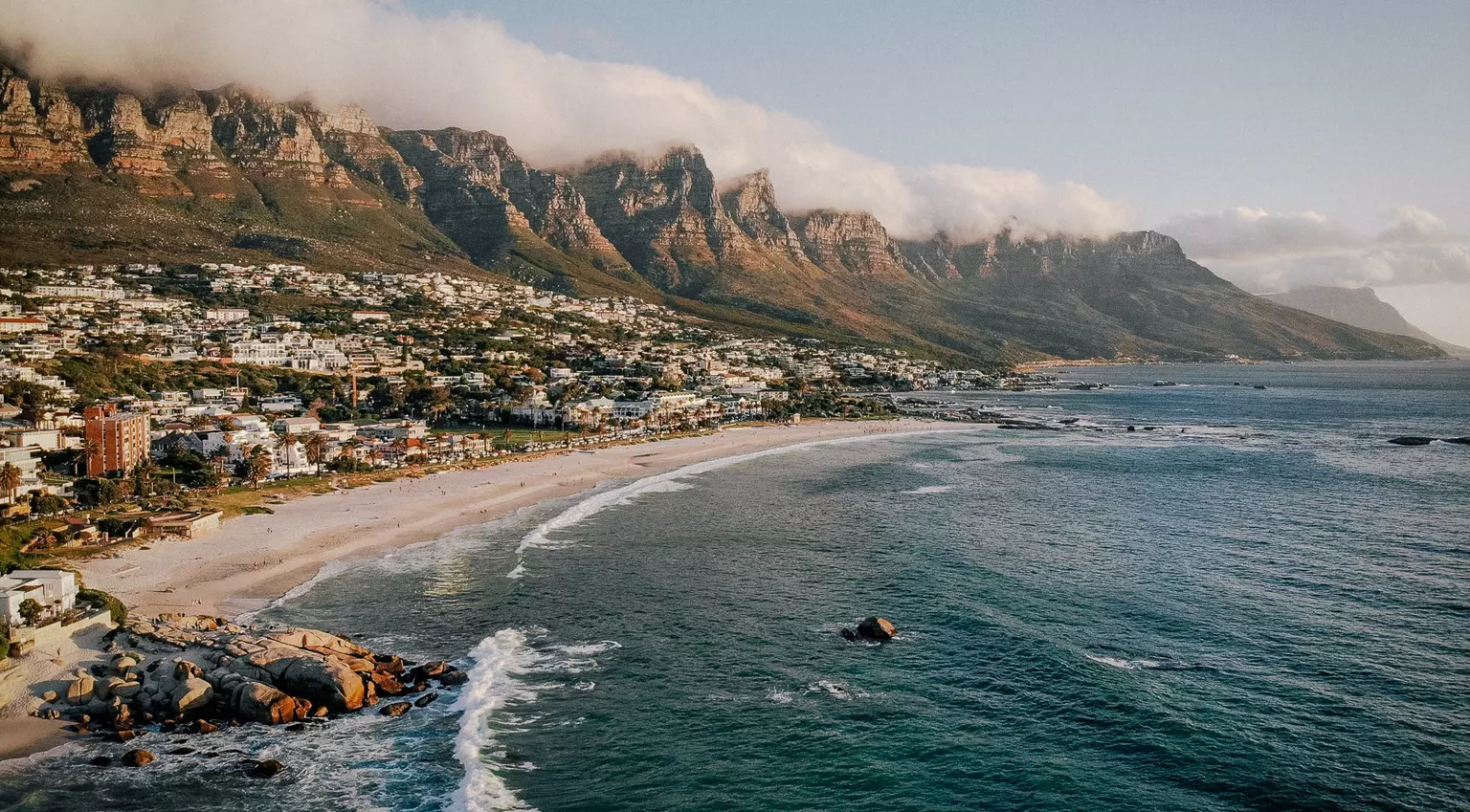 Landscape scene in Camps Bay, Cape Town, South Africa.