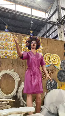 An out of commission Mardi Gras Float statue.