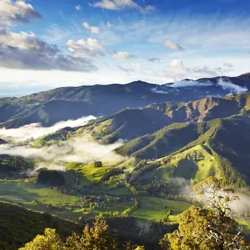 Riwaka Valley seen from Hawkes Lookout near Motueka.