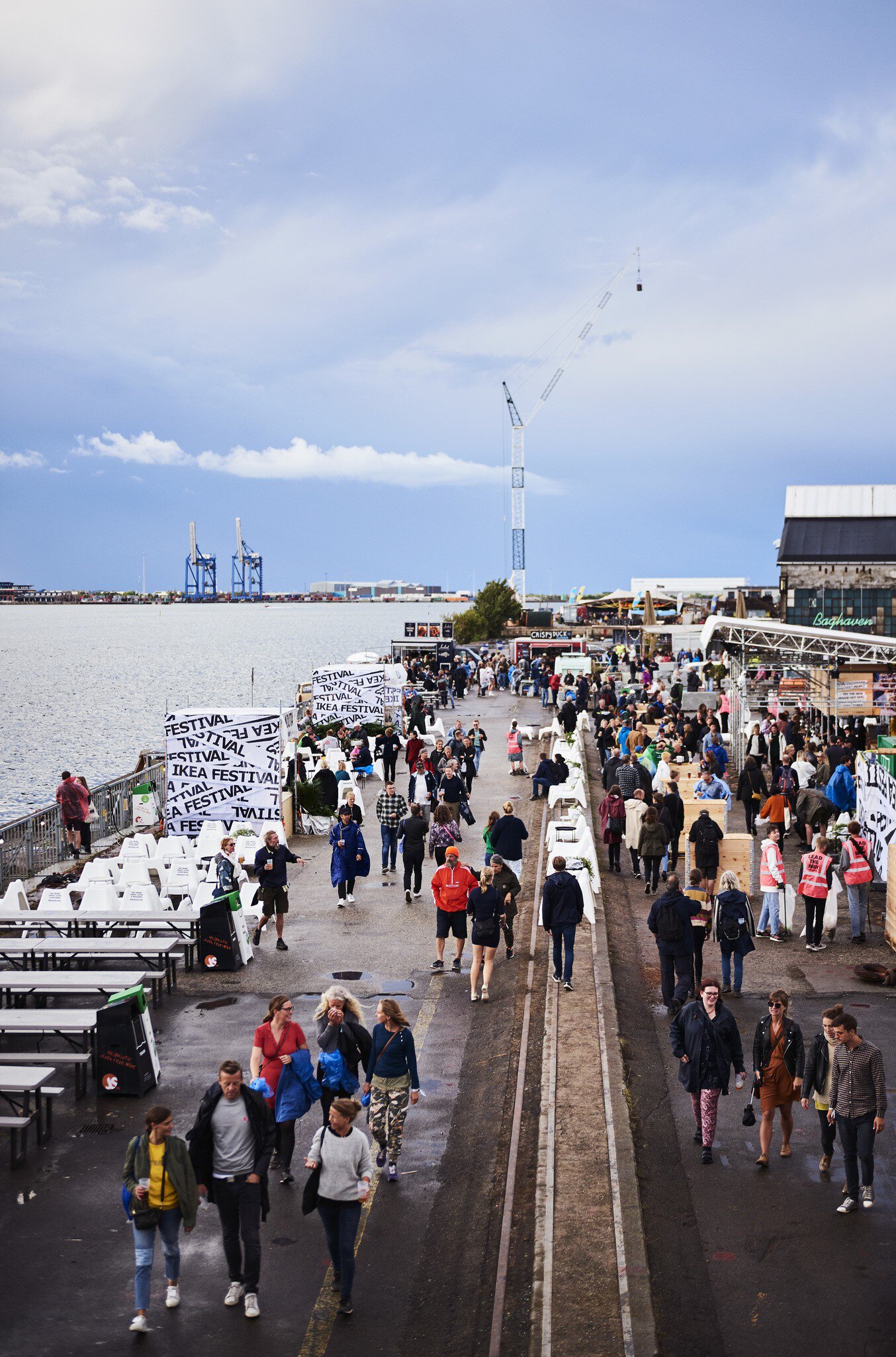 A crowd of people at Haven music festival on Refshaleøen island, Copenhagen, Denmark.
