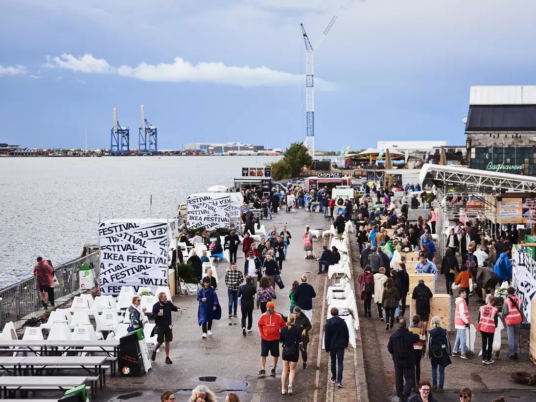 A crowd of people at Haven music festival on Refshaleøen island, Copenhagen, Denmark.