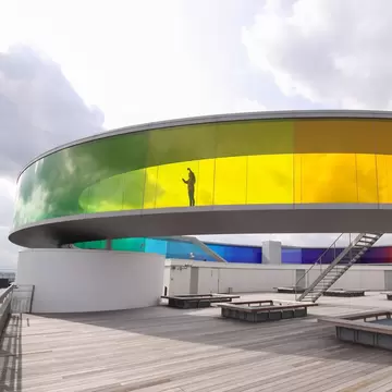 The Aros Aarhus Kunstmuseum, an art museum in Aarhus, Denmark. Aros is one of the largest art museums in northern Europe.