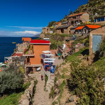 A cliffside on Isla del Sol, Bolivia. Matyas Rehak/Shutterstock