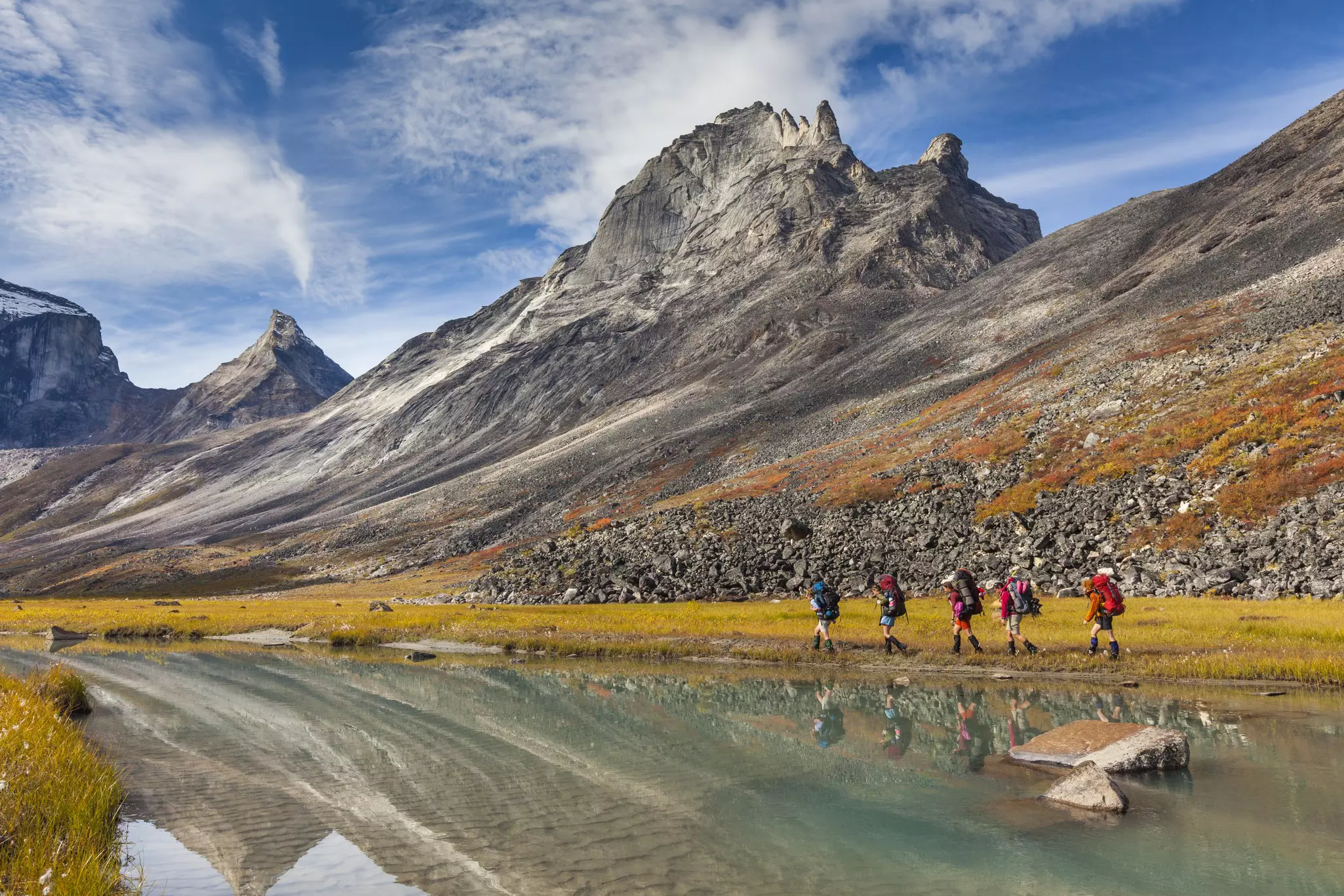 Hikers in Gates of the Arctic National Park, Alaska