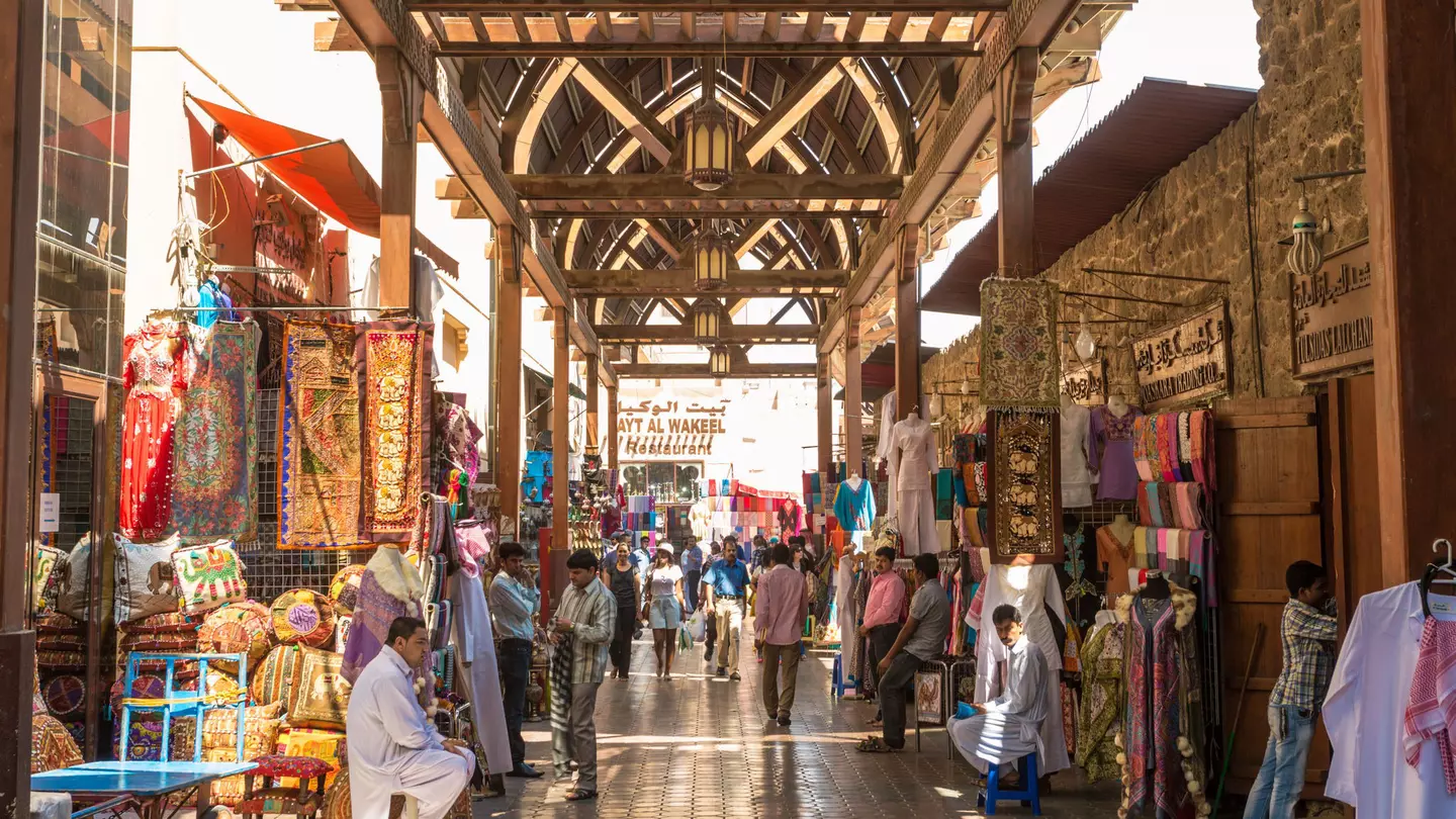 A textile souk in Bur Dubai