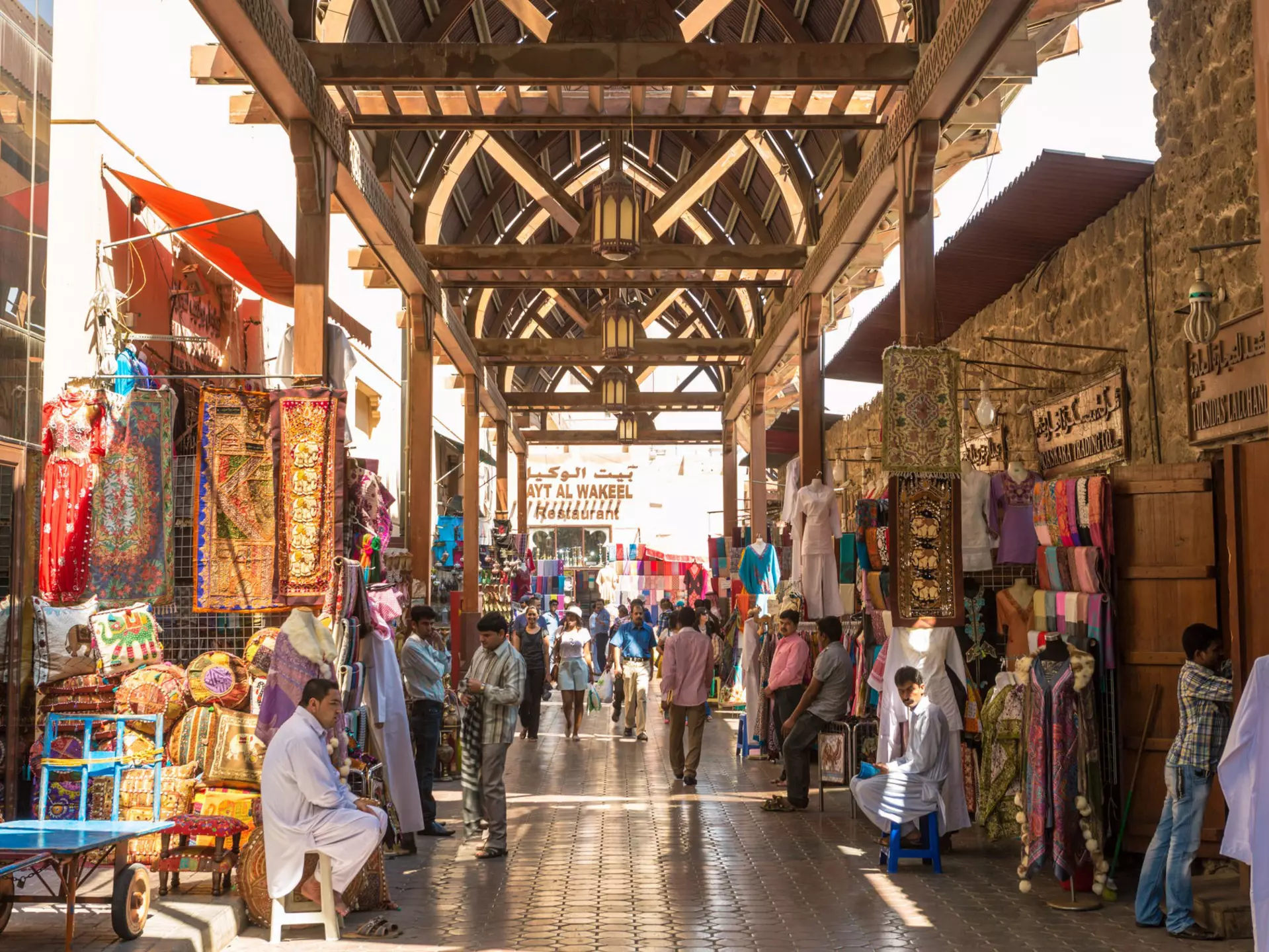 A textile souk in Bur Dubai