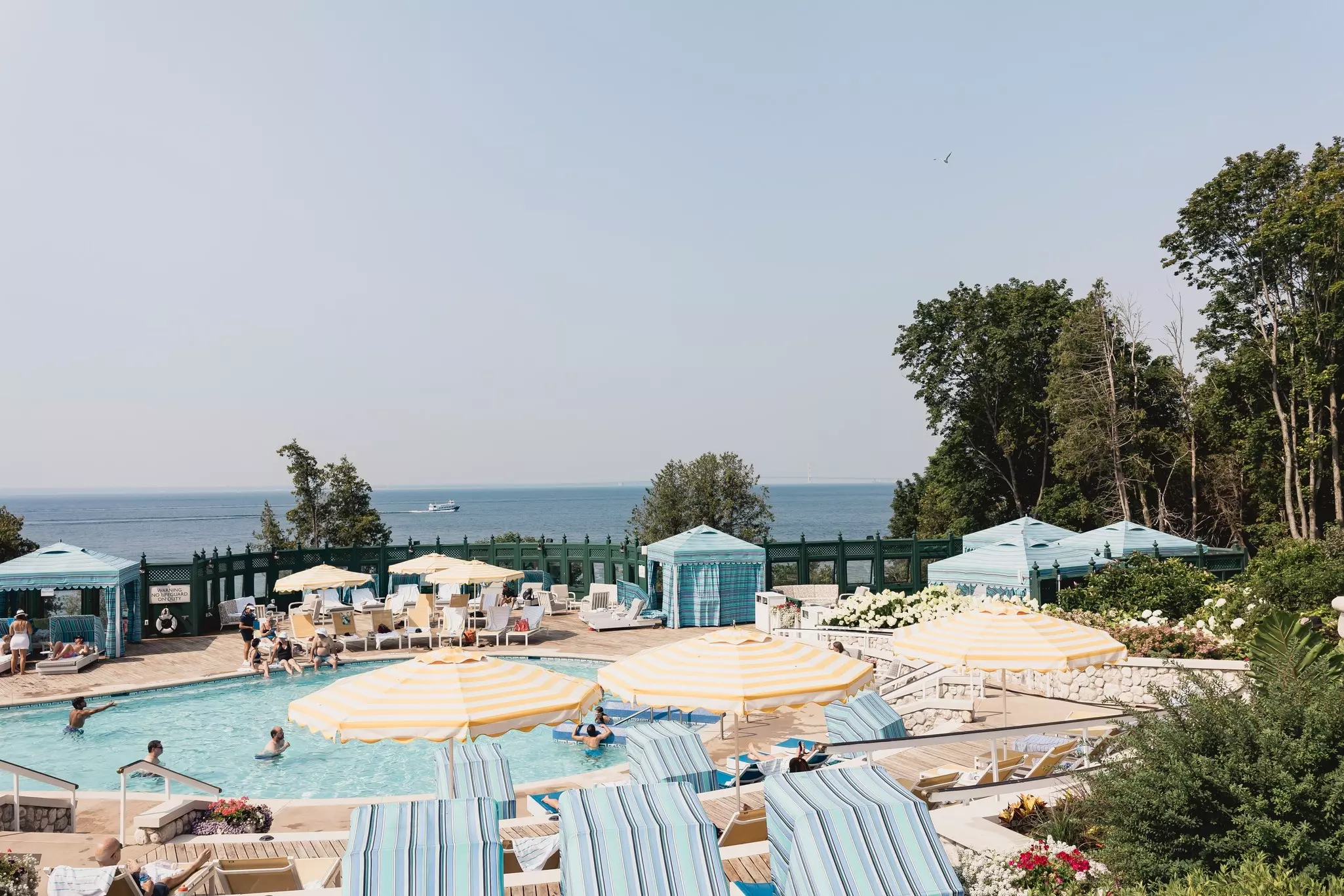 Outdoor pool area at the Grand Hotel, Mackinac Island