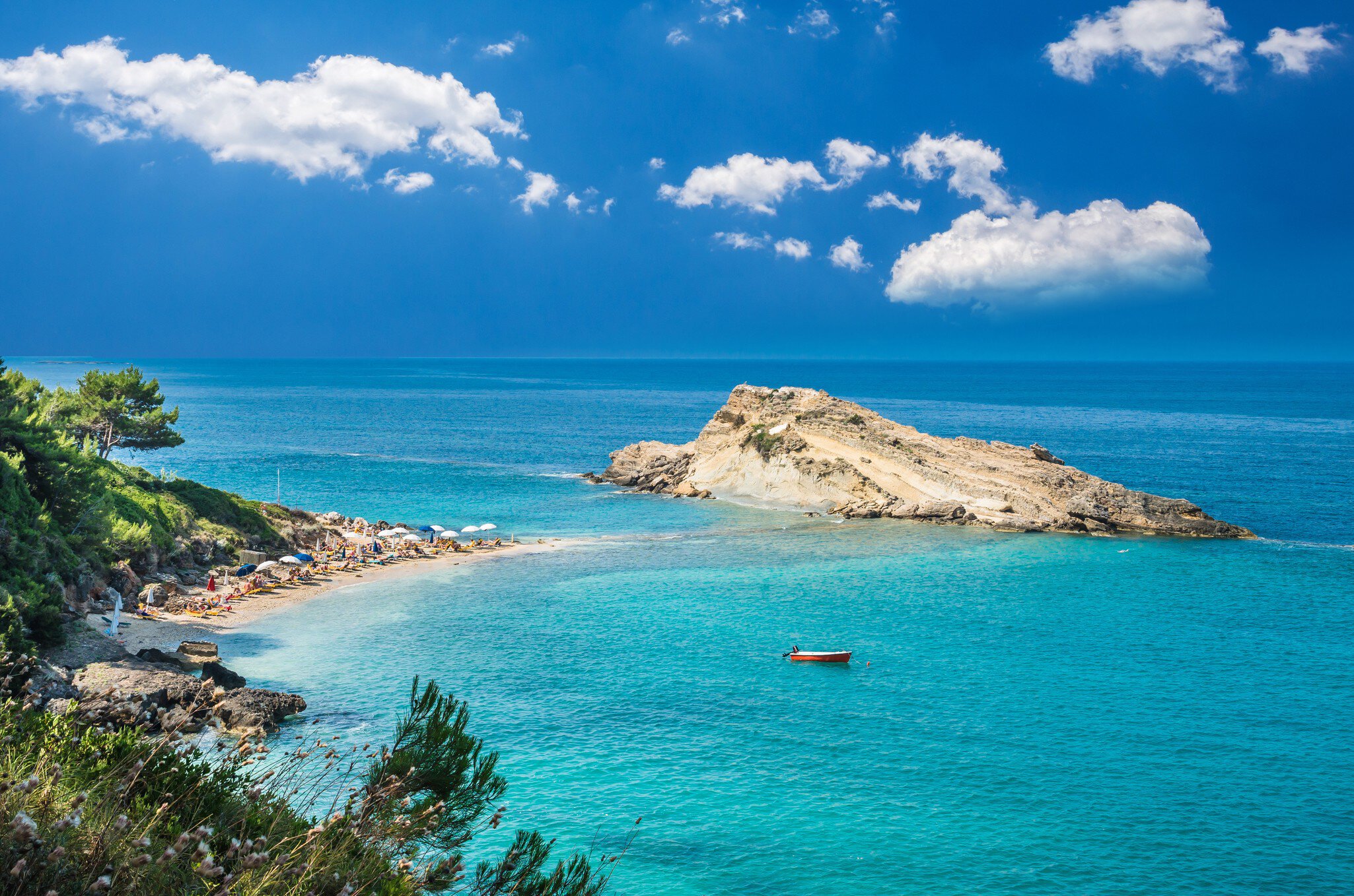 Beautiful view of Turkopodaro Beach on Kefalonia, Ionian Islands, Greece
