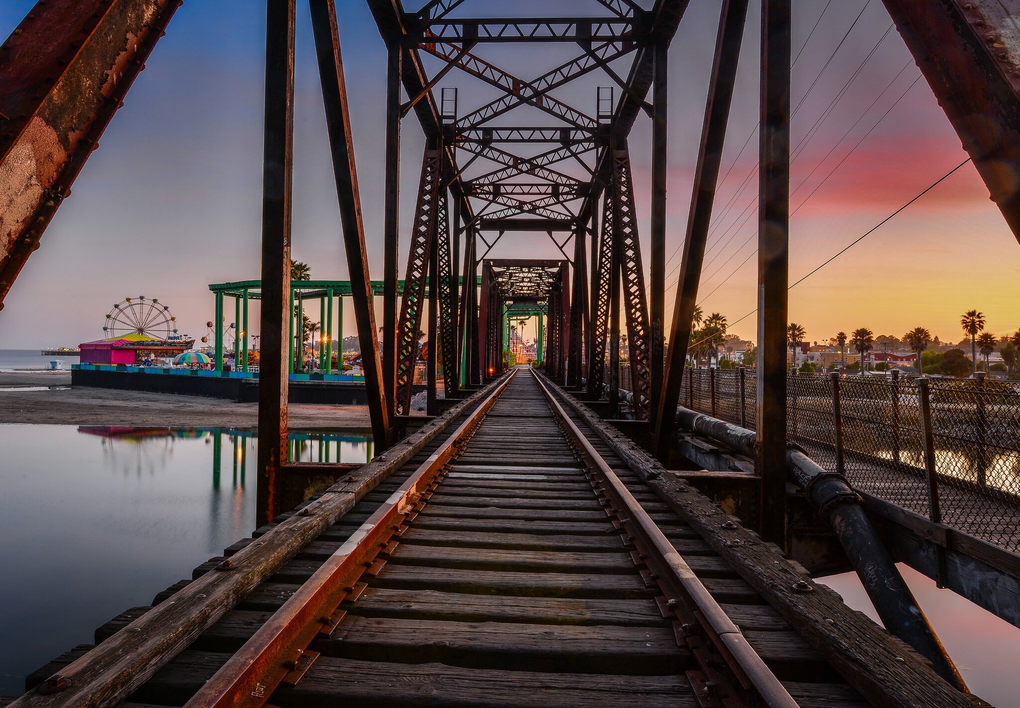 Train tracks in Santa Cruz, California, USA